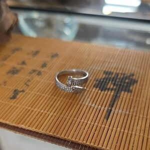 Size 6 Sterling Silver Pavé Wrap Ring